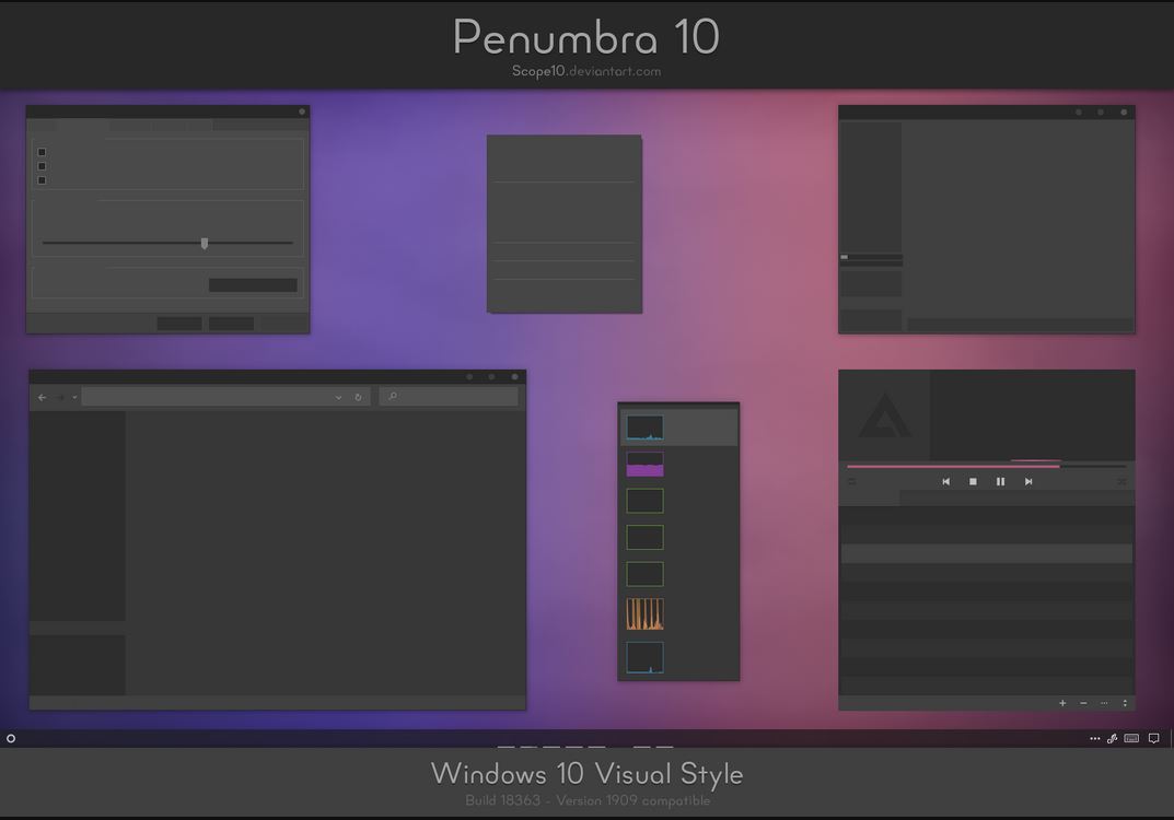 Penumbra Windows 10 Dark Theme